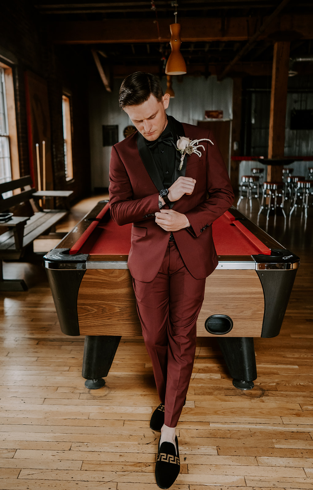 Groom Red Wedding Tuxedo