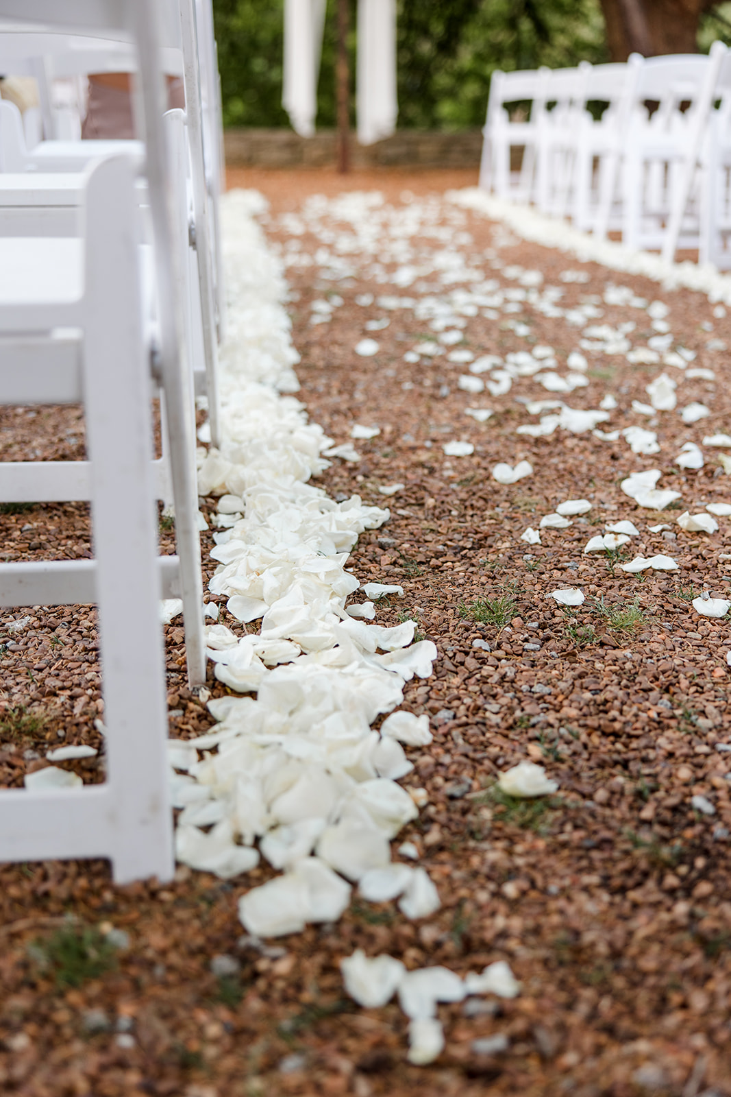White Petal Wedding Ceremony Decor