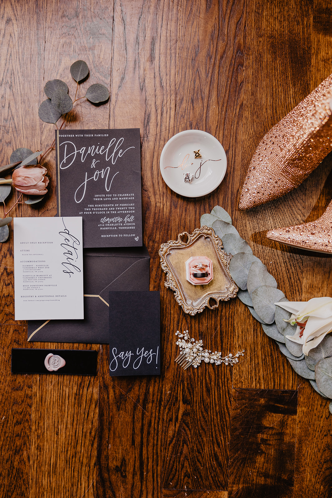 wedding details and invitation