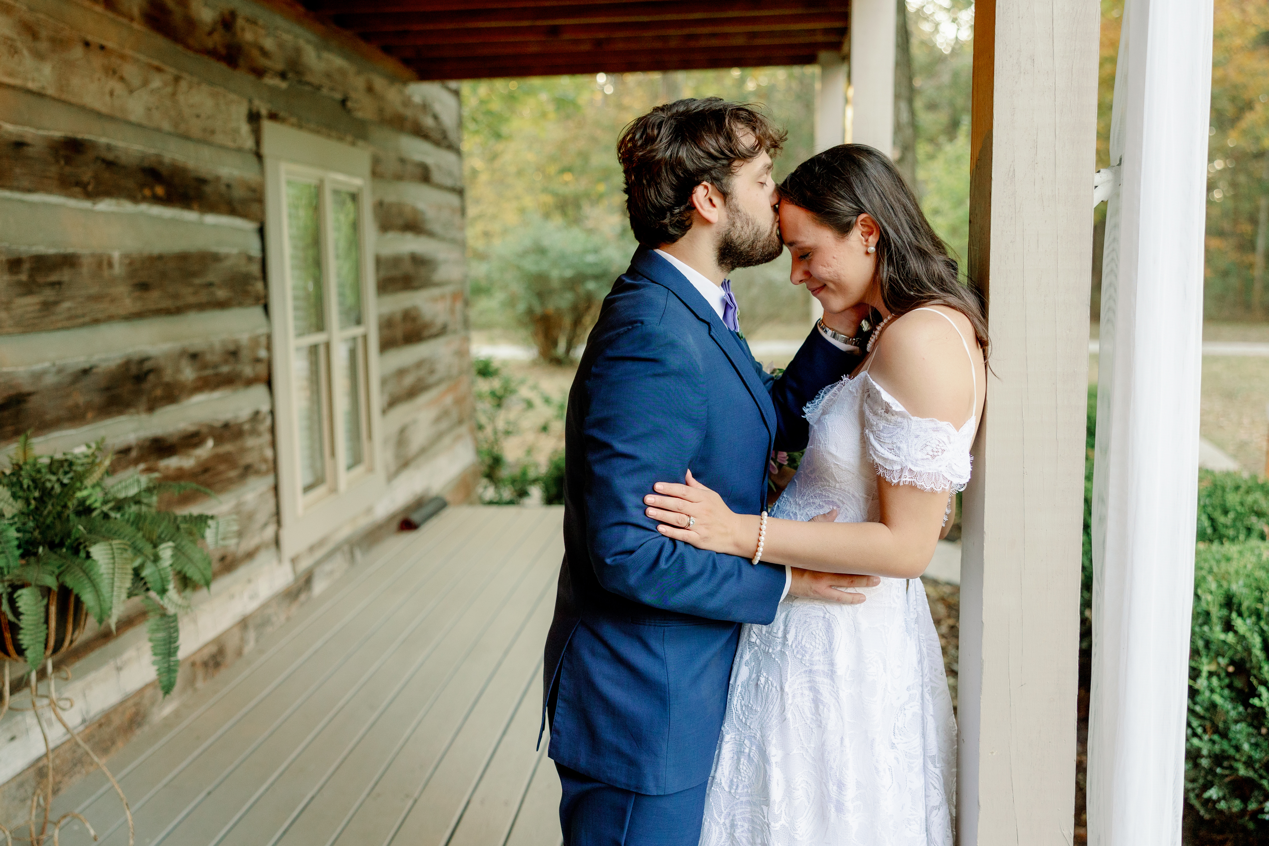 This Couple held a Tennessee Fall Wedding at a Historic Log Home Venue