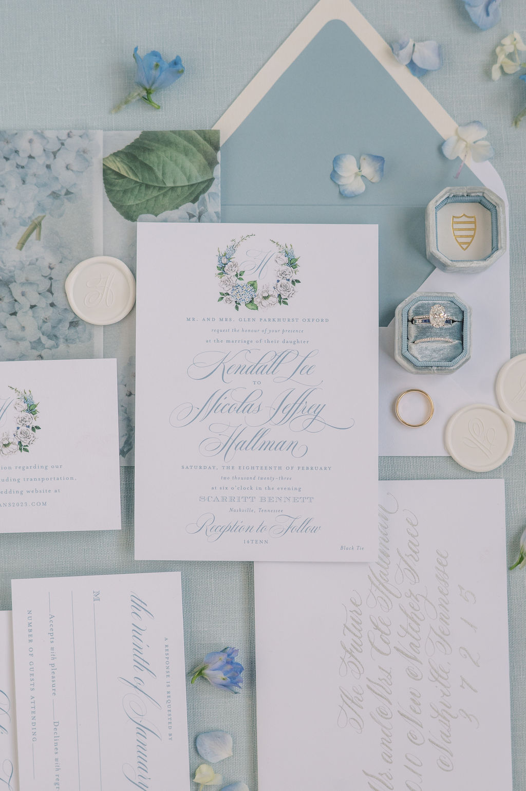Blue Flower Wedding Stationery