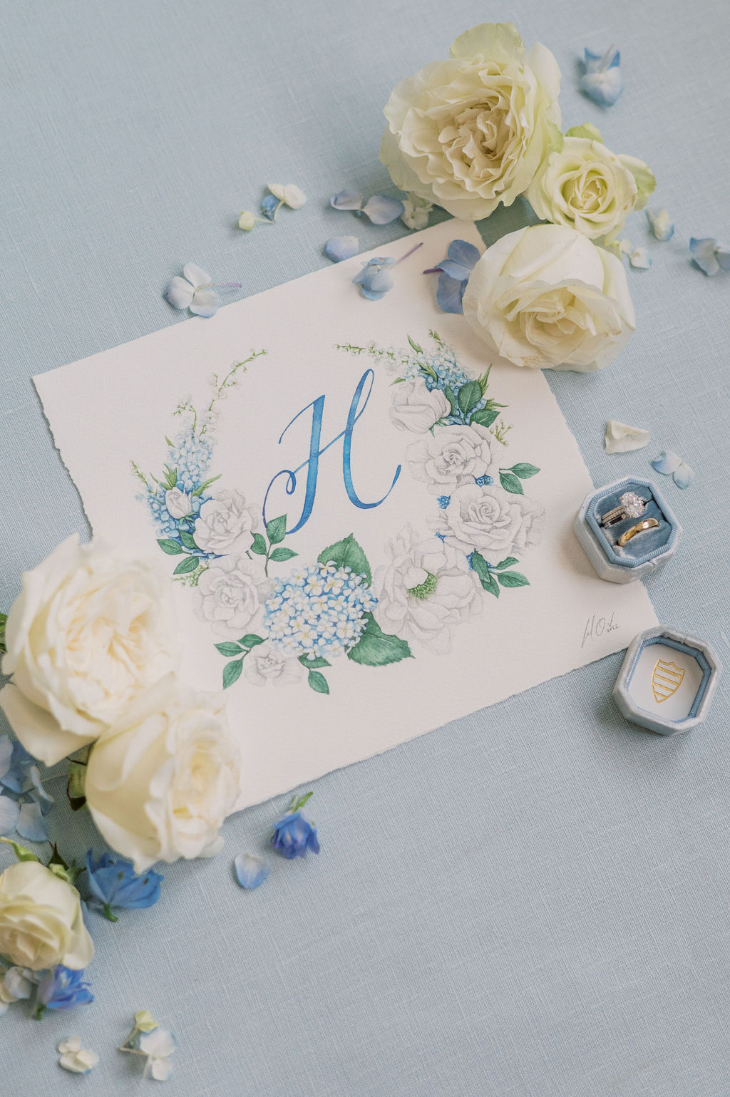 Blue Flower Wedding Stationery