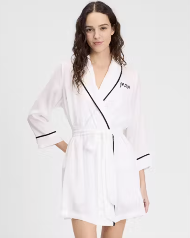 mrs short robe kate spade 2 - Wedding Morning Must-Haves: The Best Wedding Robes and PJs for Brides and Their Bridal Parties mrs short robe kate spade 2